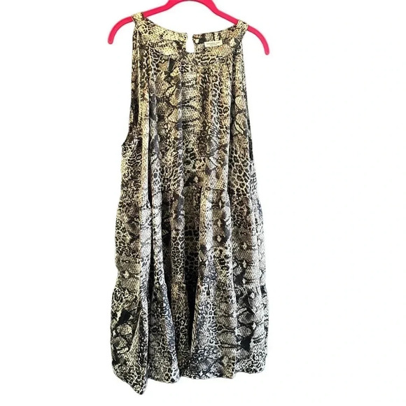 Chic Soul Women's Gray Animal Print Let Your Guard Down Dress‎ Size 2XL - Picture 2 of 5